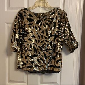 Sequin Black and Gold Women's Top